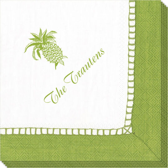 Bright Green Border Design Your Own Caspari Napkins